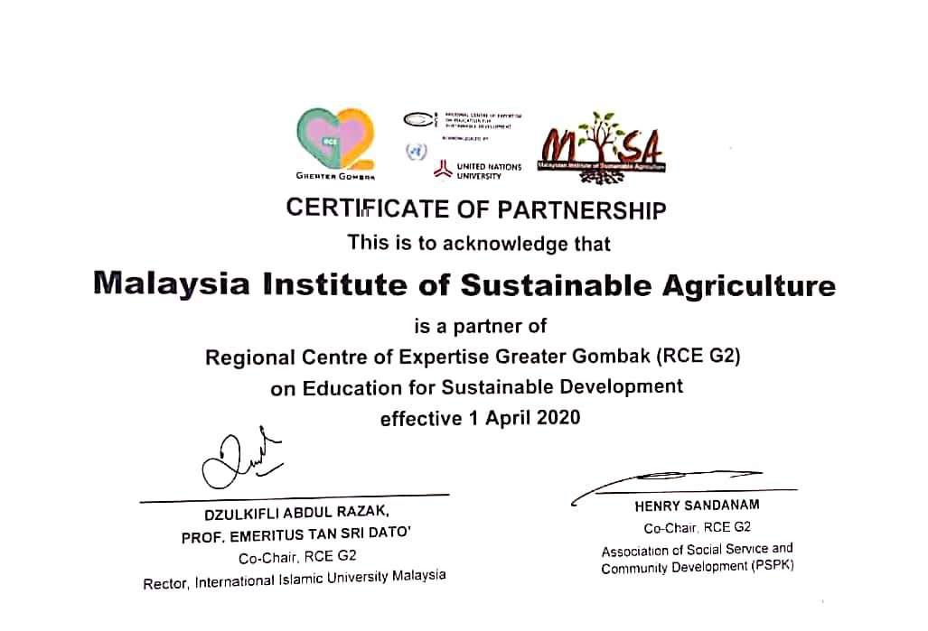 Certificate of Partnership RCE Greater Gombak