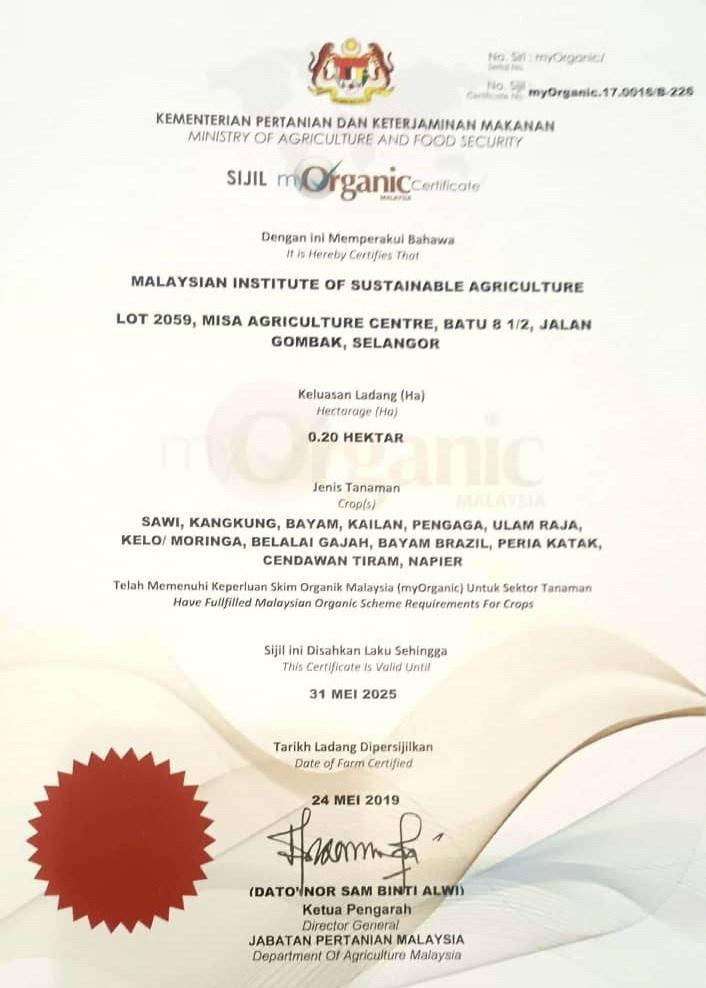 Organic Certificate MISA